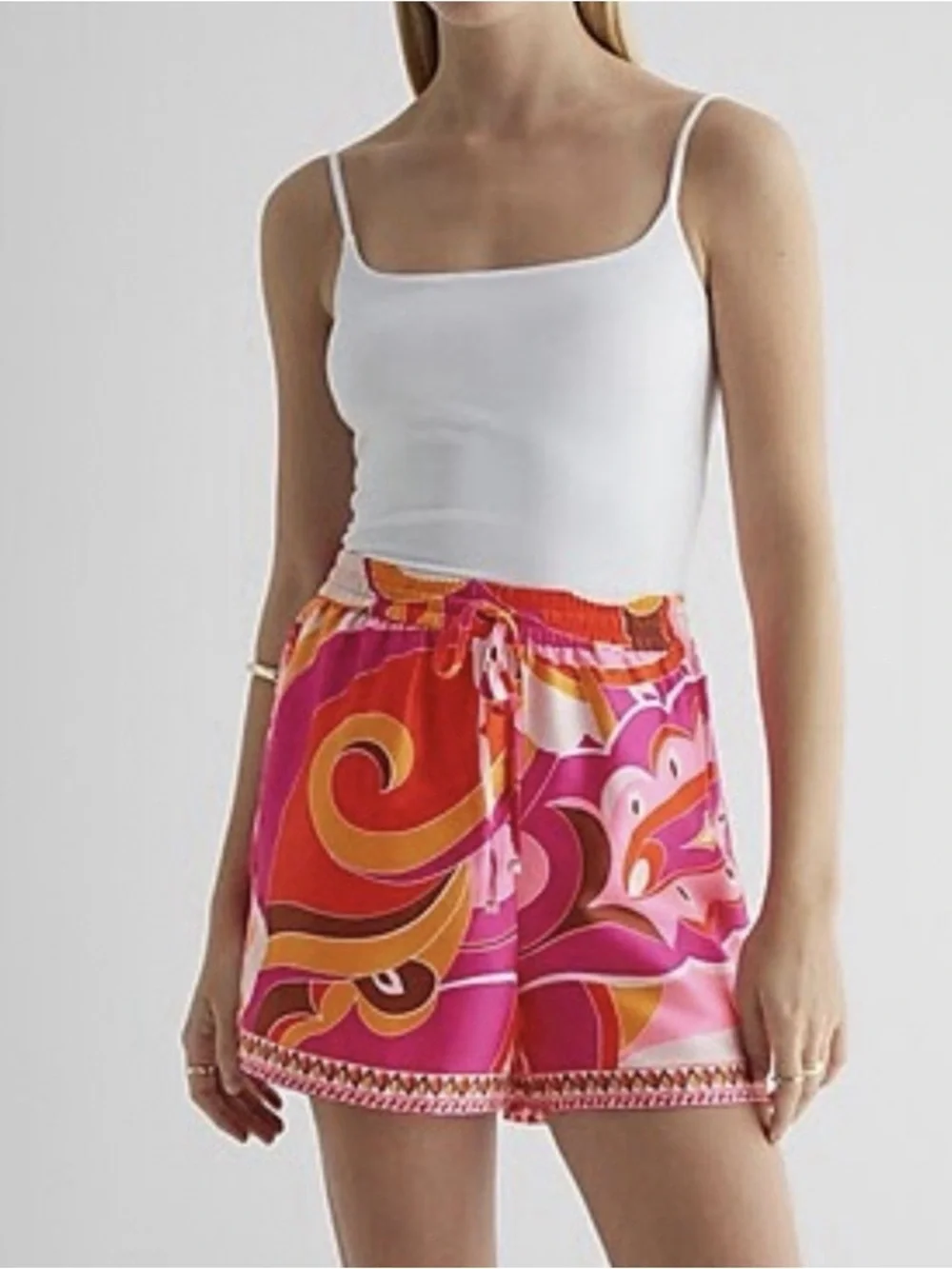 EXPRESS Colorful Print Pull On Shorts size small